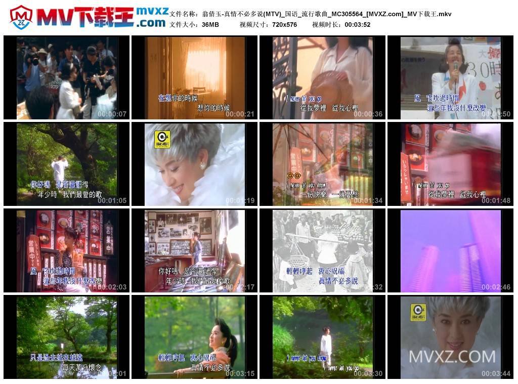 翁倩玉-真情不必多说(MTV)_国语_流行歌曲_MC305564